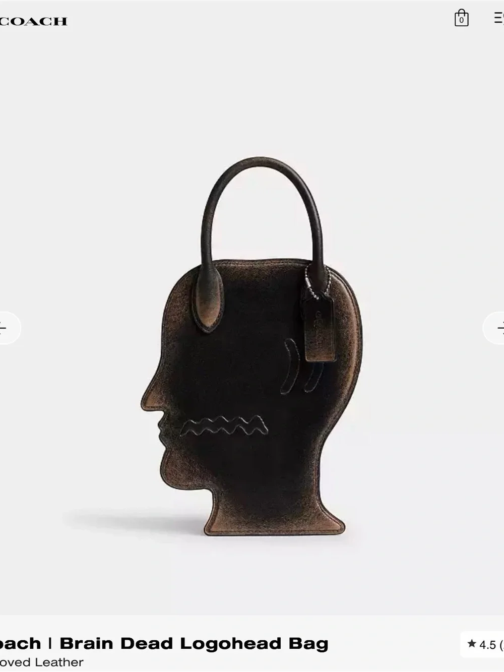Coach x Brain Dead Logohead Bag in Loved Leather NWT